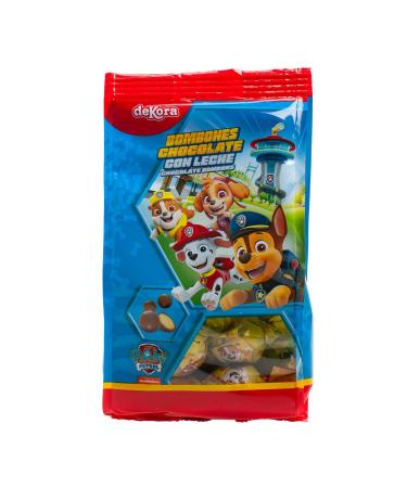 Dekora - Paw Patrol Milk Cream Chocolates Pack 100g - Ideal for celebrations, birthdays and parties. Fun and delicious for children