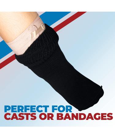 Extra Wide Diabetic Socks for Swollen Feet | Wide Calf & Grip Hospital Socks - Men & Women | Lymphedema Support - Buy Online on GoSupps.com