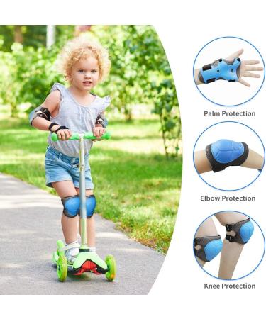 LEDIVO 3-in-1 Protective Gear Set for Skateboarding - Blue1 Small (Adult/Child) | Knee Pads, Elbow Pads, Wrist Guards - Buy Online on GoSupps.com