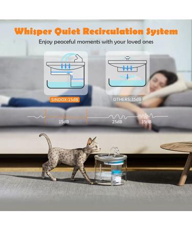 Stainless Steel Cat Water Fountain - SINDOX 88OZ Automatic Pet Drinking Dispenser with 3 Filters - Buy Online on GoSupps.com