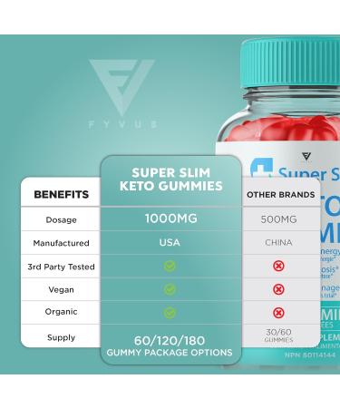 (2 Pack) Super Slim Keto Gummies Super Slim ACV Advanced Strength Healthy Lifestyle Multivitamin Supplement Gummy Multivitamines Pour un mode de vie sain force Avanc e Super Slim (120 Gummies) - Buy Online on GoSupps.com