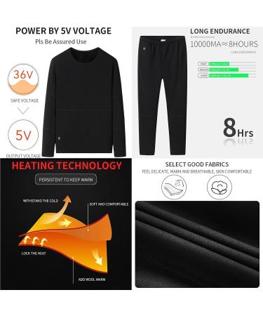 Yokbeer Heated Underwear Set - 22 Heating Zones 3 Temperature Control USB Heated Thermal Underwear for Women - Size 3XL Black - Buy Online on GoSupps.com