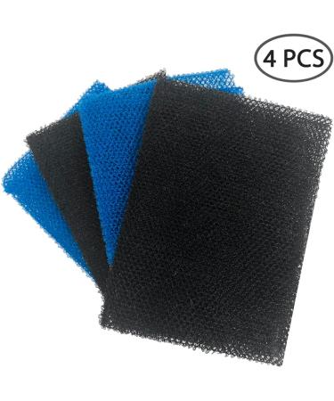 DanziX Exfoliating Net Sponge Set for Daily Back Body Scrub - 4 Pcs Shower Scrubber in Black Blue - Buy Online on GoSupps.com