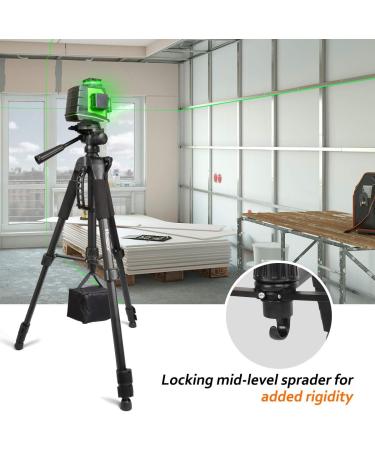 Huepar Lightweight TPD14 56 Adjustable Laser Level Tripod - Quick Release Plate, 3-Way Swivel Pan Head, Bubble Level - Multi-Function Hook - 5/8 UNF Adapter Nut - Buy Online on GoSupps.com