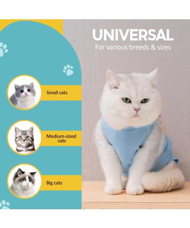 Avont Katzenbody for Cats | Post-Op Recovery Suit | Leak Protection & Abdominal Wound Care | Size M - Blue - Buy Online on GoSupps.com