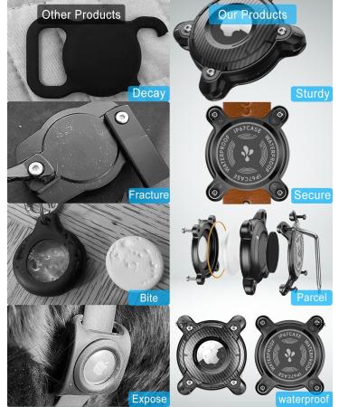 DEERLET Airtag Dog Collar Holder IPX8 Waterproof Dog Airtag Holder Ultralight Small Hard TPU-Back Clip Airtag Case Compatible Apple AirTag Black - Buy Online on GoSupps.com