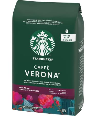 Starbucks Caffe Verona Whole Bean Dark Roast Coffee 907 gram Verona Dark Roast 907 g (Pack of 1) - Buy Online on GoSupps.com