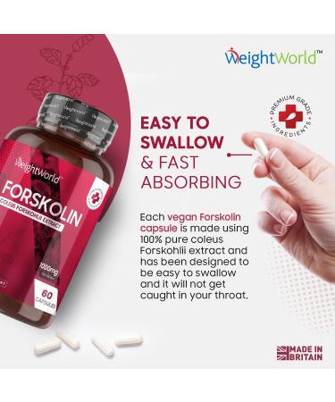 Forskolin Capsules 1000mg - 60 Vegan Capsules | Coleus Forskohlii Extract for Keto Diet | Allergen & GMO-Free Supplement for Men & Women - Buy Online on GoSupps.com