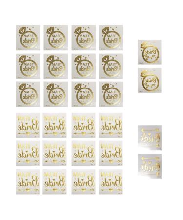 AOTISBAO 28 Pcs Gold Hen Party Temporary Tattoos Hen Party Bag Fillers Hen Party for Bridal Shower Graduation Ceremony