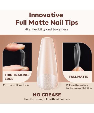 Modelones 500Pcs Long Coffin Clear Nail Tips - Full Cover Nail Extension Kit - Buy Online on GoSupps.com