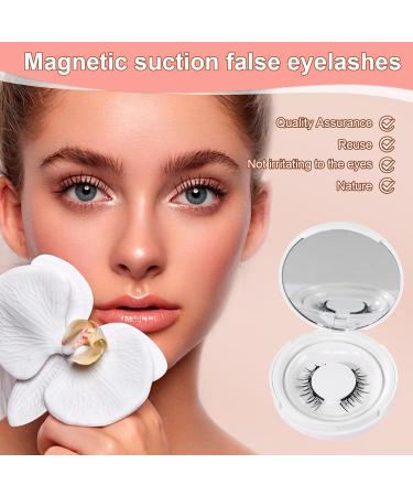 2 Pairs Magnetic Eyelashes Natural Look Eyelashes Magnetic with Applicator Reusable Magnetic Eyelashes without Eyeliner Magnetic Lashes Easy to Wear No Glue & No Makeup Remover White Box - Buy Online on GoSupps.com