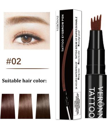 4 Points Eyebrow | Liquid 3D Eyebrow Makeup cil - Texture Slim Lines Eyebrow Water cil for Dating Parties and Daily Use B: Dark Brown - Buy Online on GoSupps.com
