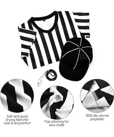 Women's Referee Necessities Bundle: V-Neck Striped Jersey, Umpire Hat, Stainless Steel Whistle - Buy Online on GoSupps.com