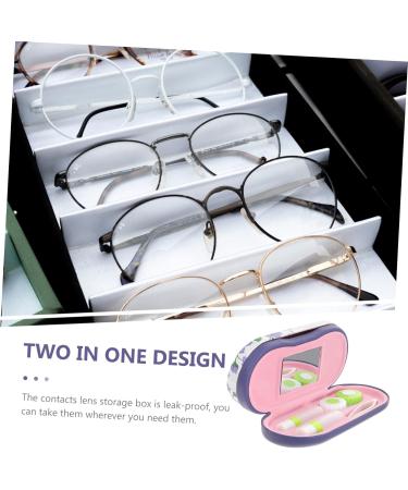 PartyKindom Double Layer Glasses Case - 2 Sets Purple Mini Travel Accessories with Flocking Cloth for Eyewear Protection - Buy Online on GoSupps.com