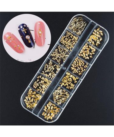 Fashion 3D Decoration Mixed Style Metallic Decor Gold Moon Star Beads Rivet Studs Mix Metal Nail Art Decoration(06) Style06 - Buy Online on GoSupps.com