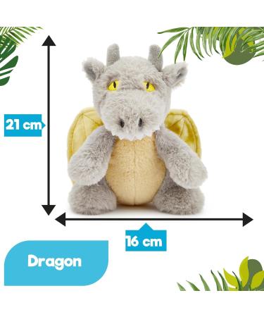 Zappi Co Ultra Soft Grey Dragon Plush Toy (21cm) - Eco-Friendly Newborn Gift - Buy Online on GoSupps.com