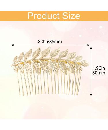 PAGOW 3.3 Inch Leaf Hair Combs - Gold Rhinestone Pearl Clips for Women, Wedding Headpiece Accessories - Buy Online on GoSupps.com