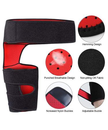 Hip Brace Groin Support - Sciatica Relief Wrap Thigh Compression Sleeve for Injury Rehab - Men & Women - Buy Online on GoSupps.com