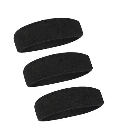 Liujzzj 3 pack sports headband welding tape for men and women elastic hair band non slip moisture wicking athletic cotton headband for sport