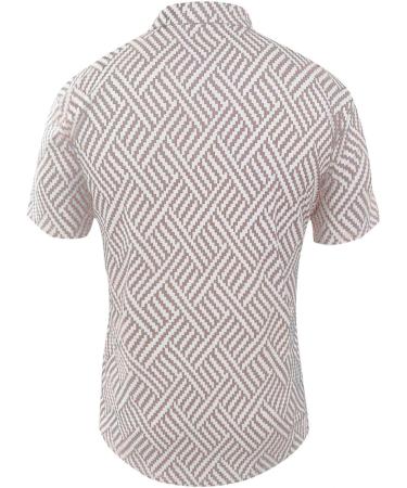 Cookinty Men's Striped Polo Shirt - Beige | Button Down Short Sleeve Golf & Tennis Shirt (Large) - Buy Online on GoSupps.com