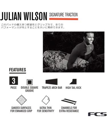 FCS Julian Wilson Signature Surfboard Traction Pad in Black/Charcoal - Buy Online on GoSupps.com