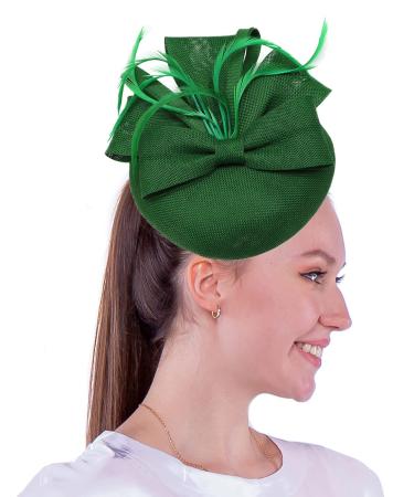 Fascinators Hat Sinamay Flower Womens Headwear Cocktail Kentucky Tea Party Bridal Derby Headband One Size A Green