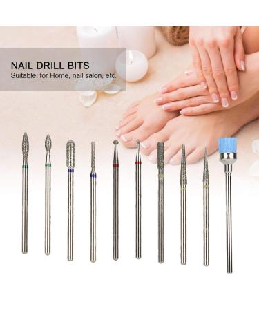 10pcs Tungsten Steel Nail Drill Bit Set - Professional Nail Polisher with Storage Box | International Shipping Available - Buy Online on GoSupps.com