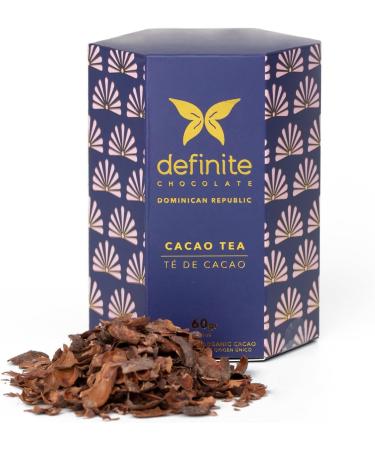 Definite Chocolate Cacao Tea artisan loose leaf 100% natural tea made from cacao bean husk vegan dairy and gluten free 60g - Buy Online on GoSupps.com