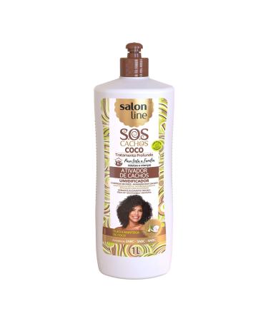 Salon Line - Linha Tratamento (SOS Cachos) - Ativador de Cachos Coco Tratamento Profundo 1000 Ml - (Salon Line - Treatment (SOS Curls) Collection - Deep Treatment Coconut Curl Activator 33.81 Fl Oz)
