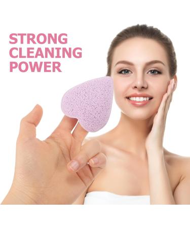 Baluue Compressed Facial Sponge Heart Shaped Exfoliating Face Scrubber Puff Reusable Makeup Remover Cosmetic Spa Sponges for Facial Cleansing Purple - Buy Online on GoSupps.com