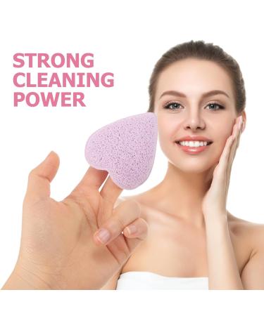 Baluue Heart-Shaped Compressed Facial Sponge - Reusable Exfoliating Face Scrubber & Makeup Remover in Purple | Ideal for Spa & Facial Cleansing - Buy Online on GoSupps.com