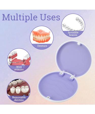 Beejoy Retainer Case Orthodontic Denture Box Round Retainer Box with Magnetic Seal Textured Liner Multifunctional Mouth Guard Denture Case for Retainers Mouthguards Braces (White) - Buy Online on GoSupps.com
