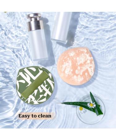 Large Makeup Sponge Powder Puff - Reusable 2 Pack for Loose Powder & Liquid Cosmetics - Soft Foundation Applicator in Green - Buy Online on GoSupps.com