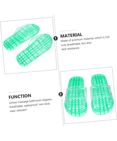 MAGICLULU 2 Pairs Slippers Quick Drying Shower Slippers Green Home Indoor Slippers Non Dorm Shoes Gym Foot Spa Soak Tub Shower Footware Massaging Travel Pvc Household Plastic Barrel 28x10.3cm 11x5pcs Greenx5pcs - Buy Online on GoSupps.com