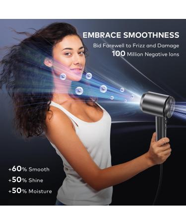 llano Hair Dryer with Diffuser Fast Drying 1500W Motor &10 5000 RPM Professional Hair Dryer with 500 Million Ions for Curly and Straight Hair Low Noise/Lightweight/Mini Great for Travel and Home Pearl Grey - Buy Online on GoSupps.com