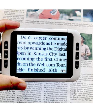 GKPLY LCD Portable Video Digital Magnifier 3.5 Inches Electronic Reading Aid for Visually Impaired Elderly Portable Digital Magnifier Electronic Low Vision Aids with Retractable Bracket.