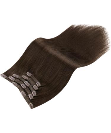 Moresoo Dark Brown Clip in Human Hair Extensions 12 Inch Remy Double Weft - 5 Pieces/70g #4 - Buy Online on GoSupps.com