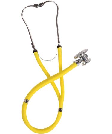 MABIS Stethoscope Sprague Rappaport 5-in-1 for Heart Sounds on Adults, Pediatrics, Infants - 22 Inch Y Tubing, Interchangeable Chest Pieces - Retail Box, Yellow - Buy Online on GoSupps.com