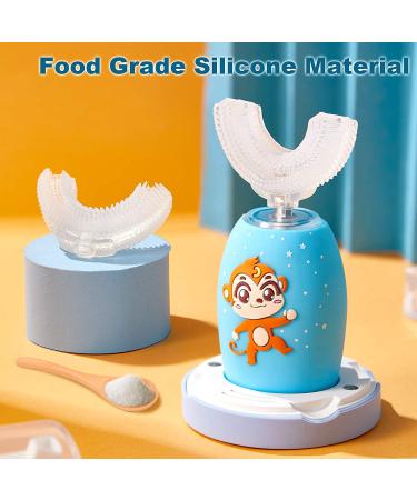Sunartec Musical Ultrasonic Kids Electric Toothbrush - Cute Cartoon 360 Automatic Toothbrush for Toddlers 2-10 Years with 3 Modes - U-Shaped Brush Head (D-blue) - Buy Online on GoSupps.com