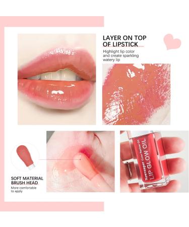 Hydrating Lip Glow Oil with Long-Lasting Plumping Gloss - Rosewood Shade - Buy Online on GoSupps.com