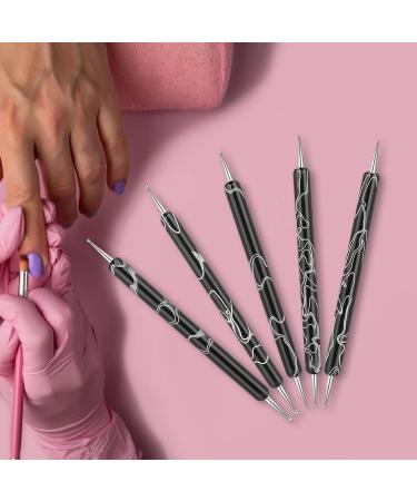 5 Nail Dotting Drawing Tool Dotting Tools Manicure Drill Drawing Nails Brush Miniature Painting Brushes Nail Liner Brush Dotting Pen Multifunctional for Black - Buy Online on GoSupps.com