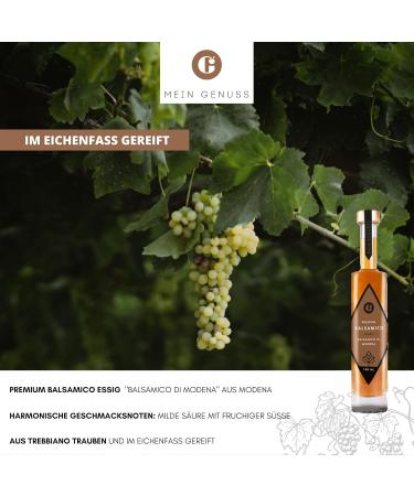 Buy My Enjoyment Premium White Balsamic Vinegar di Modena - 250ml Trebbiano Grapes Oak Barrel Aged 5.4% Acidity - International Shipping Available - Buy Online on GoSupps.com