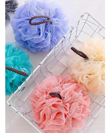 2 Pcs Shower Loofahs - Soft Exfoliating Bath Sponges for Men & Women | Net Body Scrubber Pouf - Buy Online on GoSupps.com