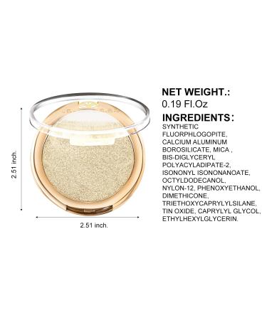 YOUNG VISION Baked Highlighter Powder Palette - Sheer Pearl Shimmer Shades - Face Makeup - Highly Pigmented - 0.19 Oz - Buy Online on GoSupps.com