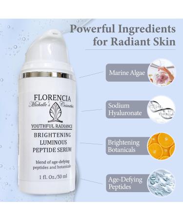Florencia Peptide Skincare Duo Brightening Luminous Serum & Ultra Cream Anti-Aging Face Serum and Moisturizer with Matrixyl 3000 Hyaluronic Acid & Botanical Extracts 1 oz + 2 oz - Buy Online on GoSupps.com