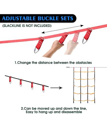 Odoland Ninja Net Climbing Cargo Net 3.9ftx6.6ft - Outdoor Obstacle Course for Kids with Buckles and Rings - Training Equipment and Swing Set Attachment - Buy Online on GoSupps.com