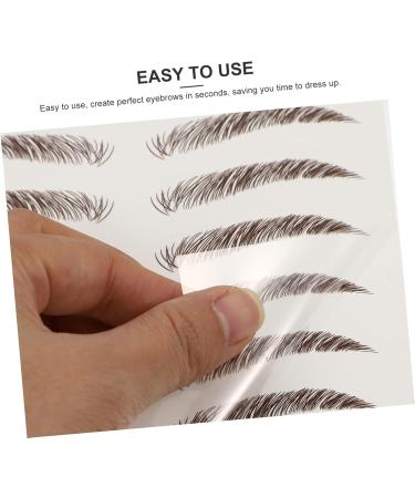 FRCOLOR 9 Sheets Waterproof Eyebrow Stickers Eyebrow Tool Imitation Eyebrow Sticker Hair 3d Template 1 count (Pack of 1) Brown - Buy Online on GoSupps.com