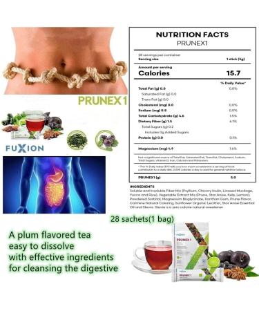 Petseeker Colon Cleanse-FuXion Prunex: Fast Overnight Relief from Constipation | All Natural Ingredients with Fiber & Insulin | 28 Sachets - Buy Online on GoSupps.com