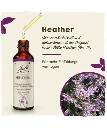 Original Bach Flower Drops No. 14 Heather - Enhance Understanding & Empathy | 20ml Remedy for Emotional Well-being - Buy Online on GoSupps.com