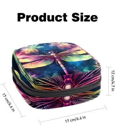 Anna Cowper Neon Dragonfly Sanitary Napkin Storage Bag - Portable Period Pouch for Women and Teen Girls (1Pcs, Multi-colored) - Buy Online on GoSupps.com